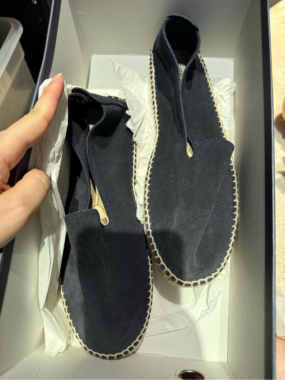 Suede Espadrille Shoes - Blu